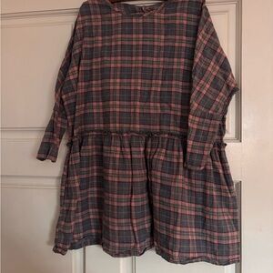 Plaid Pink and Gray Kids Dress